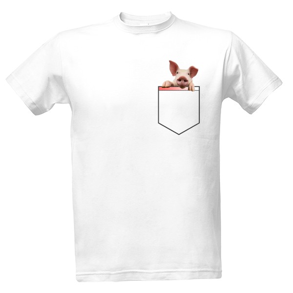 Tričko s potiskem Prasátko v kapse