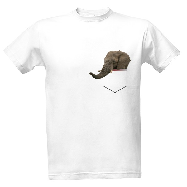 Tričko s potiskem Slon v kapse