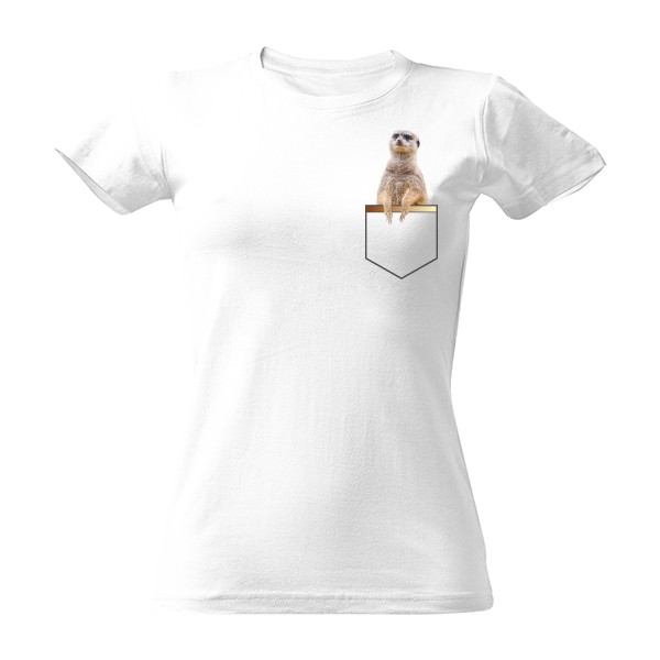 Tričko s potiskem Surikata 2 v kapse